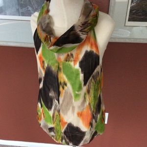 Bold Print Cowl Neck Top